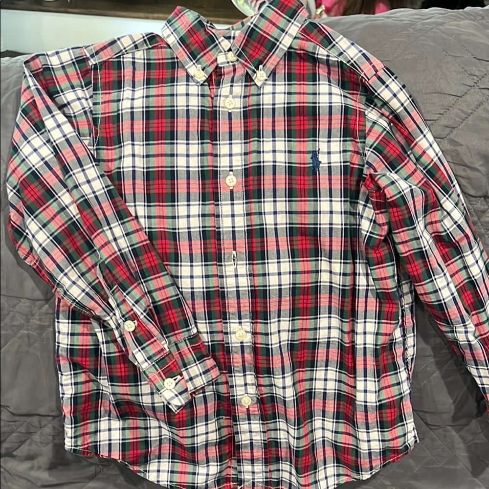 Ralph Lauren plaid button down Size 4